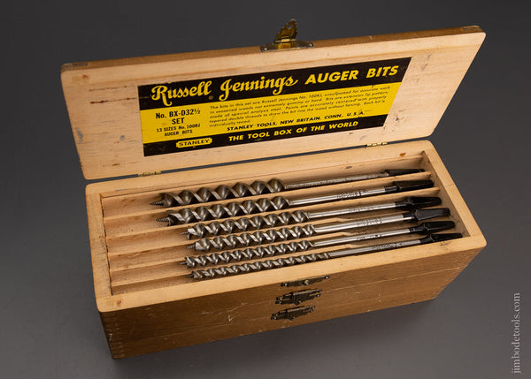 Complete Set of 13 RUSSELL JENNINGS Auger Bits in Original Three Tiered Box - 104875