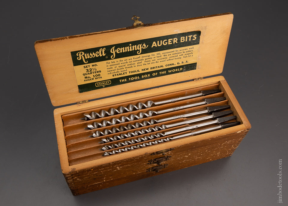 Complete Set of 13 RUSSELL JENNINGS Auger Bits in Original Three Tiered Box - 104880