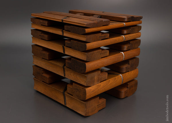 Very Fine & Crisp Set of 18 Skewed Hollow & Round Moulding Planes by D. KIMBERLY - 104921