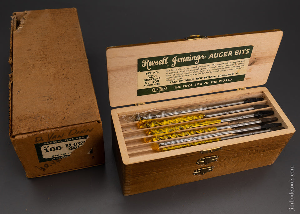 Complete Set of 13 RUSSELL JENNINGS Auger Bits in Original Three Tiered Box - 104928