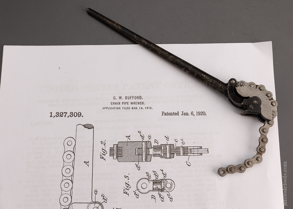 Rare Wrench Salesman’s Sample BUFFORD PATENT Mint - 104996