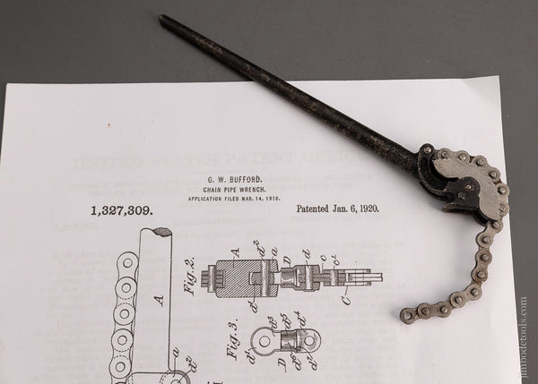 Rare Wrench Salesman’s Sample BUFFORD PATENT Mint - 104996