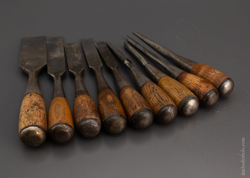 Full Set of 9 STANLEY No. 50 EVERLASTING Chisels Complete Set No. 220 - 105005