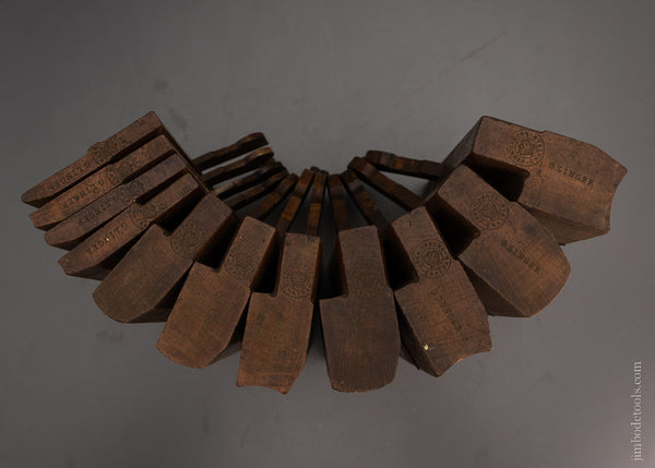 Matched Set of 11 Hollow & Round Moulding Planes by OSBORN Crisp and Fine - 105014