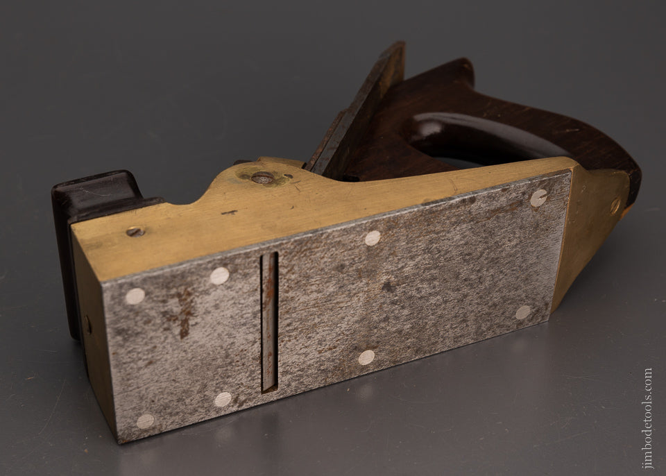 Remarkable Heavy Brass & Rosewood Infill Smooth Plane ( Norris No. 51 GS) - 105016