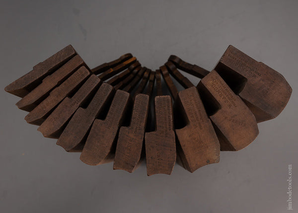 Working Set of 11 Hollow & Round Moulding Planes by W.J. ARMOUR from MOSELEY & SONS PIMLICO - 105026