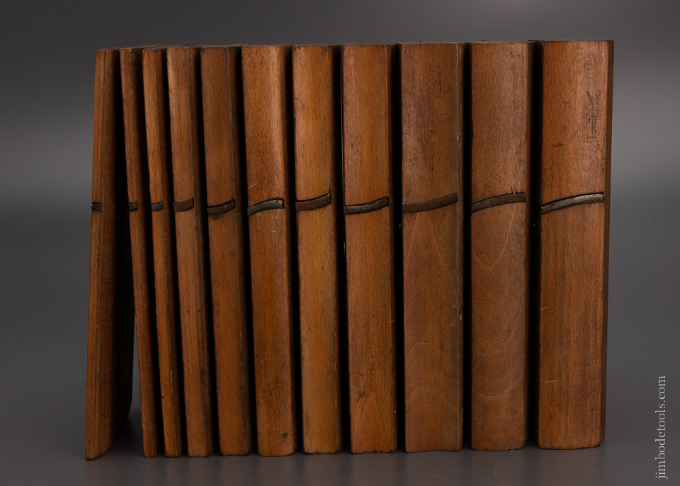 Working Set of 11 Hollow & Round Moulding Planes by W.J. ARMOUR from MOSELEY & SONS PIMLICO - 105026