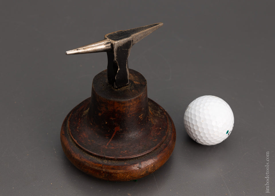 Pretty French Jeweler’s Anvil on an Ornate Stump 4 1/2 inches tall - 105028