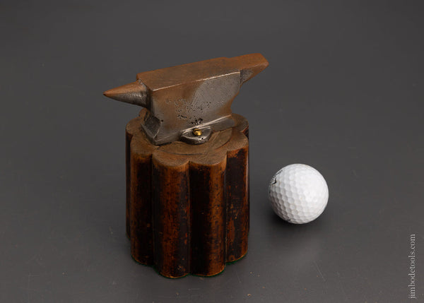 Pretty French Jeweler’s Anvil on an Ornate Stump 5 inches tall - 105029