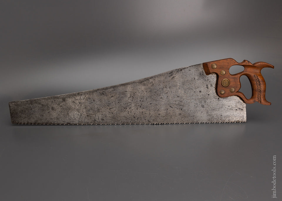 Fine Monster 28 Inch DISSTON ACME 120 Thumb Hole Hand Saw Just Sharpened - 105052