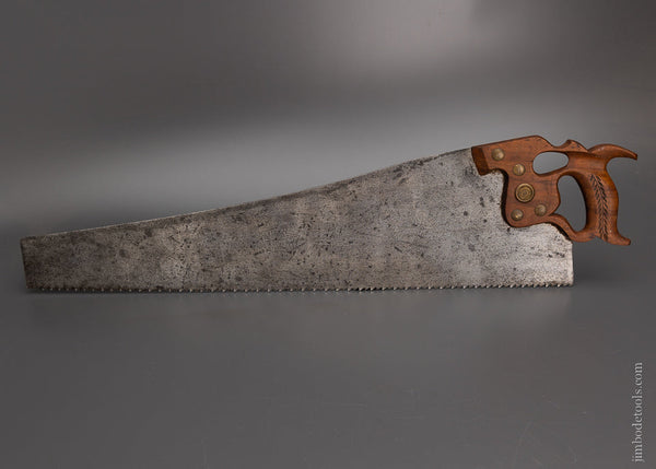 Fine Monster 28 Inch DISSTON ACME 120 Thumb Hole Hand Saw Just Sharpened - 105052