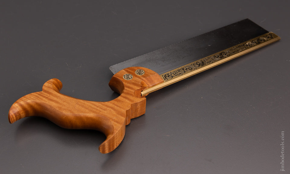 Stunning LIE NIELSEN Brass Back Dovetail Saw Lavishly Engraved in the Ukraine by Mikhail Davydov - 105046
