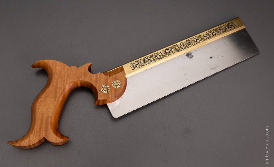 Stunning LIE NIELSEN Brass Back Dovetail Saw Lavishly Engraved in the Ukraine by Mikhail Davydov - 105046