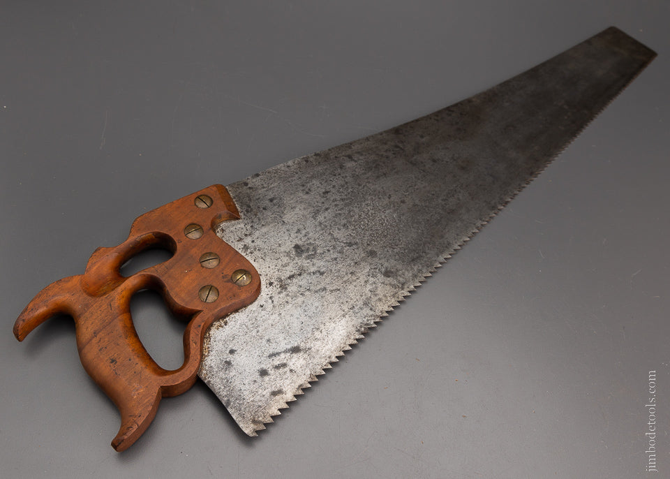 Fine Monster 28 Inch DISSTON ACME 120 Thumb Hole Hand Saw Just Sharpened - 105052