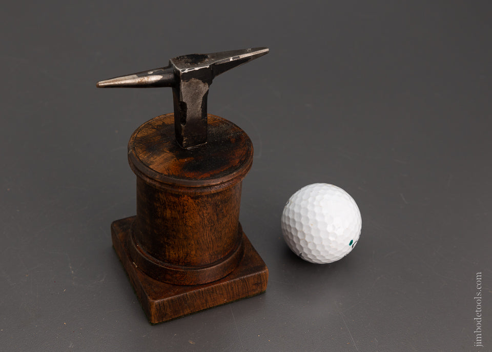 Pretty French Jeweler’s Anvil on an Ornate Stump 5 inches tall - 105057