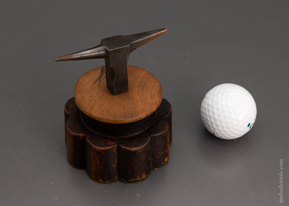 Pretty French Jeweler’s Anvil on an Ornate Stump 4 inches tall - 105058
