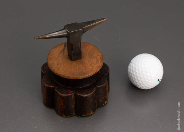 Pretty French Jeweler’s Anvil on an Ornate Stump 4 inches tall - 105058