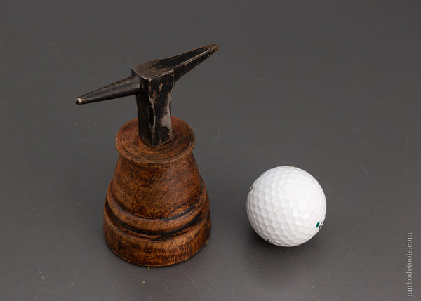 Pretty French Jeweler’s Anvil on an Ornate Stump 4 1/4 inches tall - 105060
