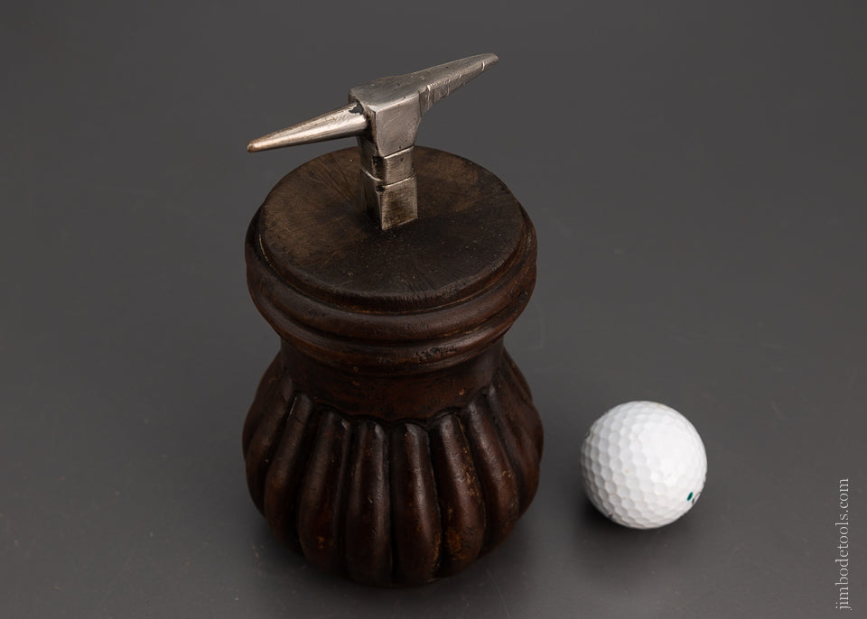 Pretty French Jeweler’s Anvil on an Ornate Stump 6 1/2 inches tall - 105066
