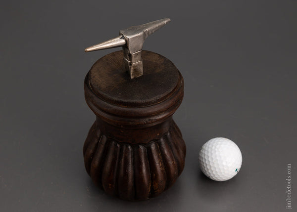 Pretty French Jeweler’s Anvil on an Ornate Stump 6 1/2 inches tall - 105066