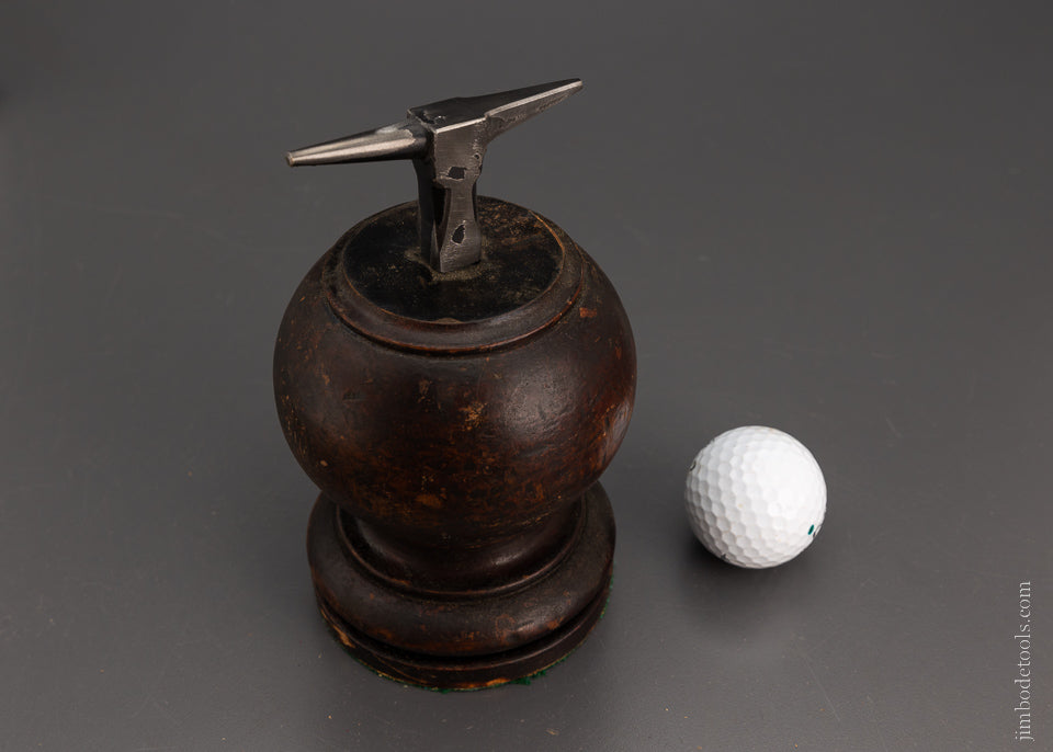 Pretty French Jeweler’s Anvil on an Ornate Stump 6 1/2 inches tall - 