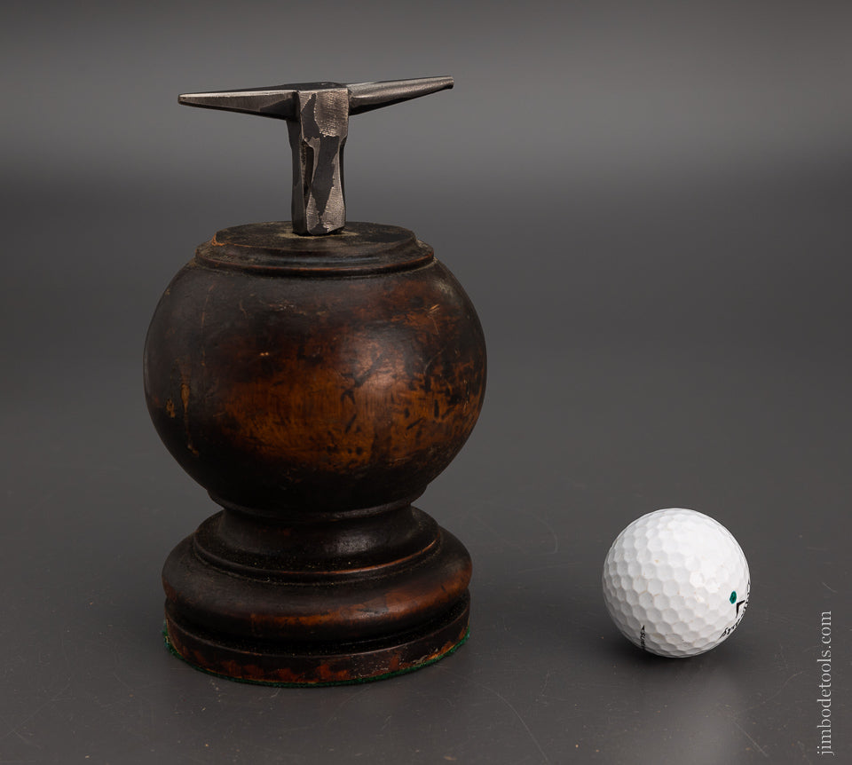 Pretty French Jeweler’s Anvil on an Ornate Stump 6 1/2 inches tall - 105067