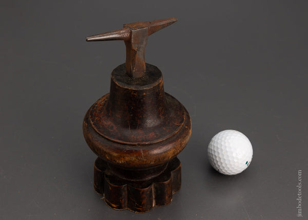 Pretty French Jeweler’s Anvil on an Ornate Stump 6 1/2 inches tall - 105068