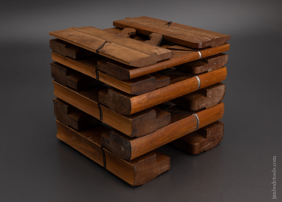 Fine Crisp Set of 14 Hollow & Round Planes by “B. HUFF MAKER” Skewed 2 STAR - 105080