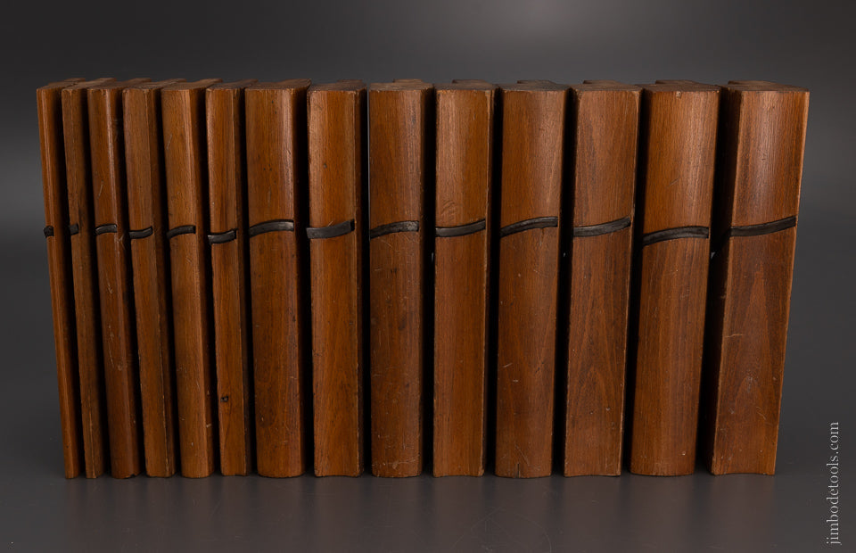 Fine Crisp Set of 14 Hollow & Round Planes by “B. HUFF MAKER” Skewed 2 STAR - 105080