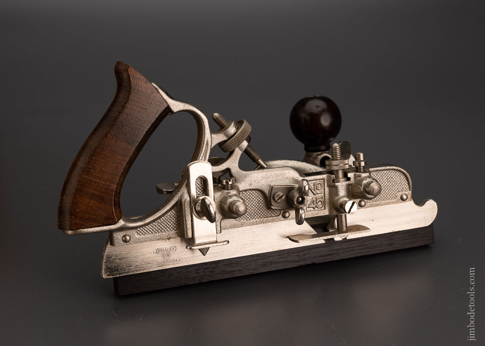 STANLEY No. 45 Combination Plow Plane Dead Mint & 100% Complete in Original Tin Box - 105091