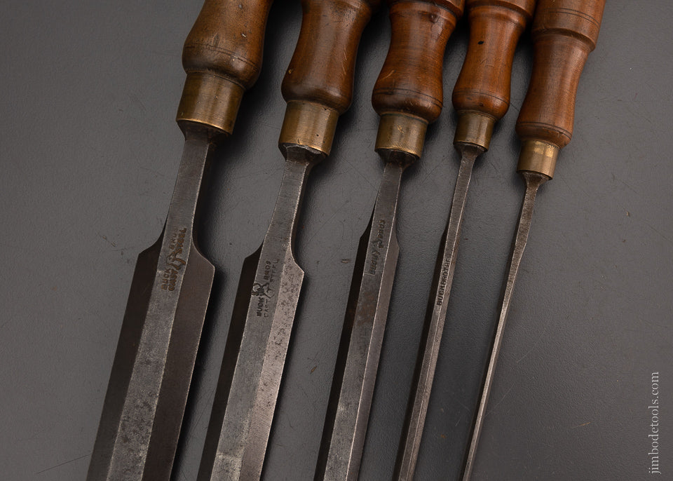 5 BUCK BROS. Long Thin Paring Chisels - 105097
