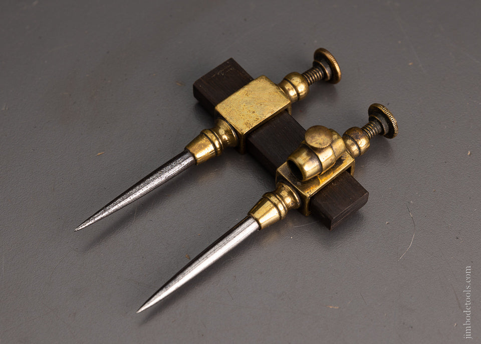 Tiny Ornate Brass Trammel Points 3 7/8 Inches Long - 105104