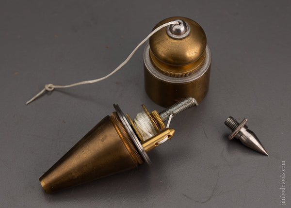 Remarkable Multi-Faceted Brass & Steel Plumb Bob with Internal Reel - 105125