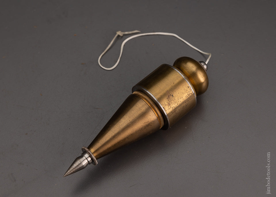 Remarkable Multi-Faceted Brass & Steel Plumb Bob with Internal Reel - 105125