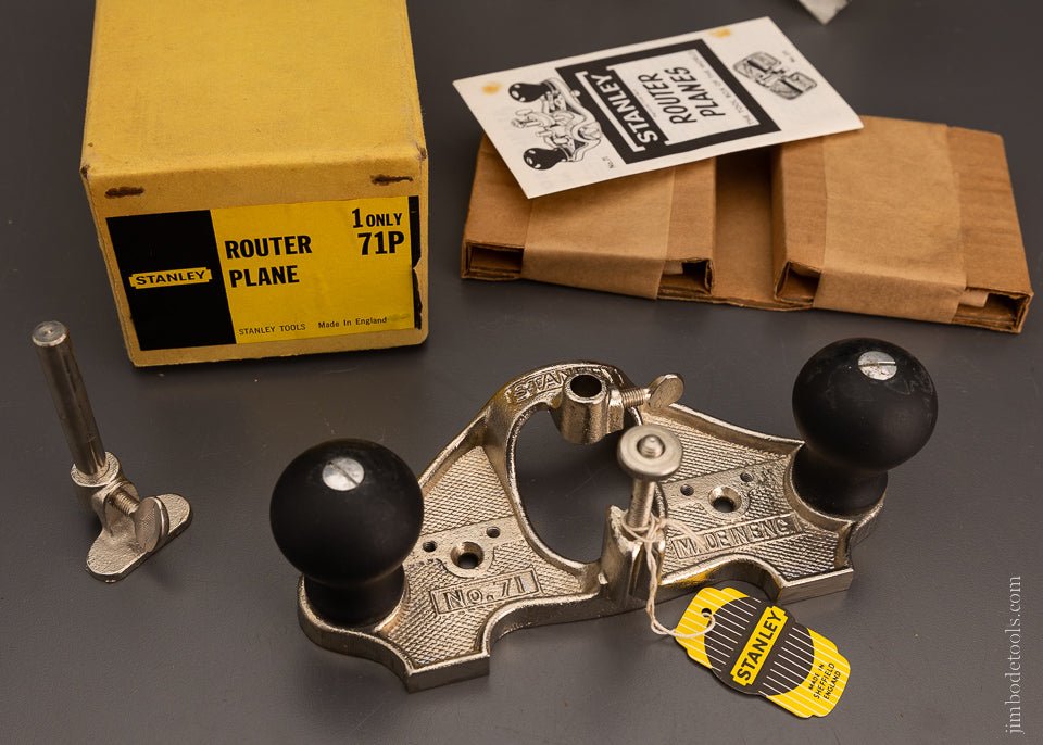 STANLEY No. 71P Router Plane Dead Mint in Box with Tag - 105139