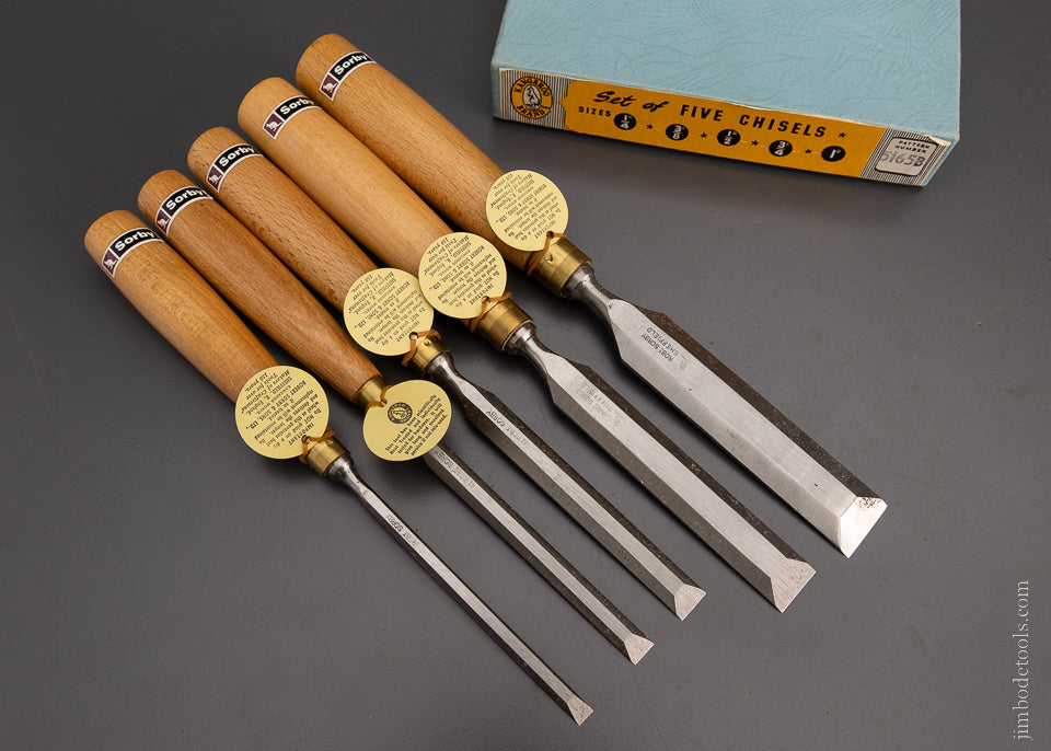 Kangaroo Brand SORBY Set of 5 Chisels Dead Mint in Box - 105140