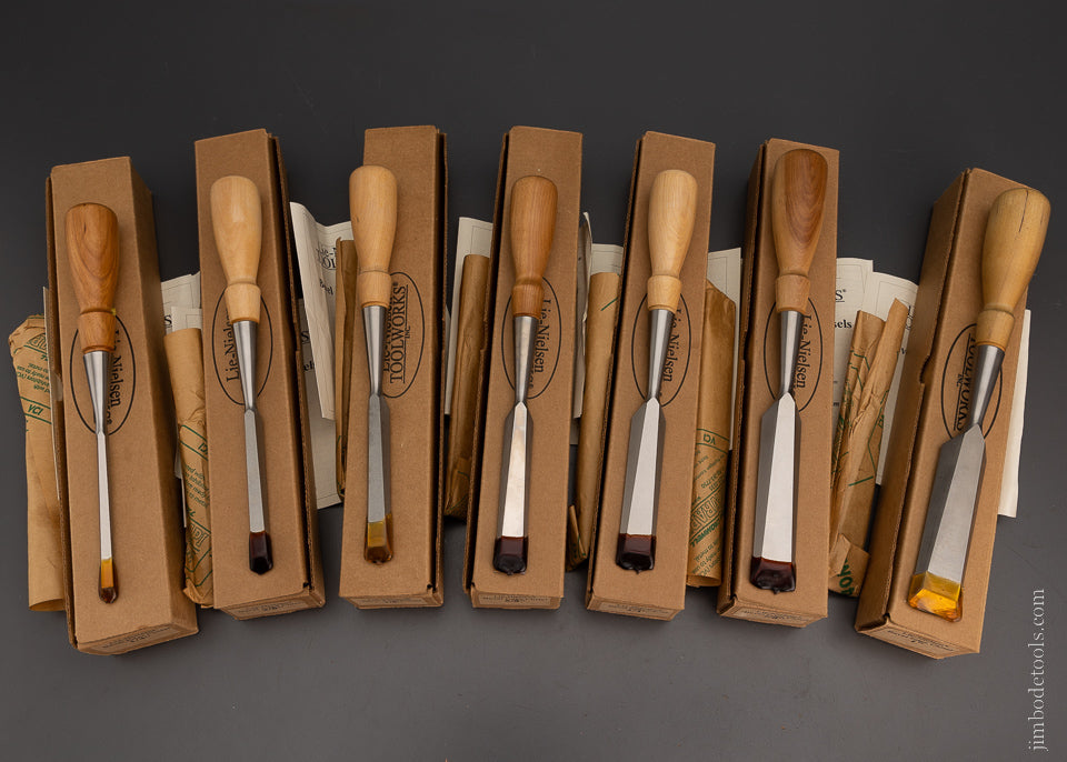 Dead Mint in Box LIE NIELSEN Bevel Edge 7 Piece Chisel Set - 105163