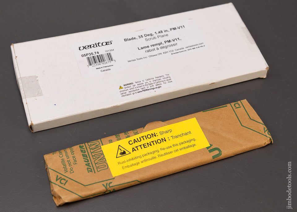 VERITAS Blade 35° 1.48 inch Scrub Plane PM-VII Sealed in Wrapper - 105167