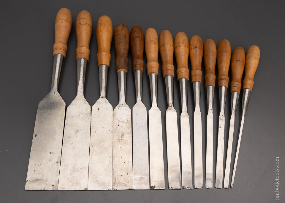 New Old Stock CHARLES BUCK Set of 13 Firmer Chisels - 105183