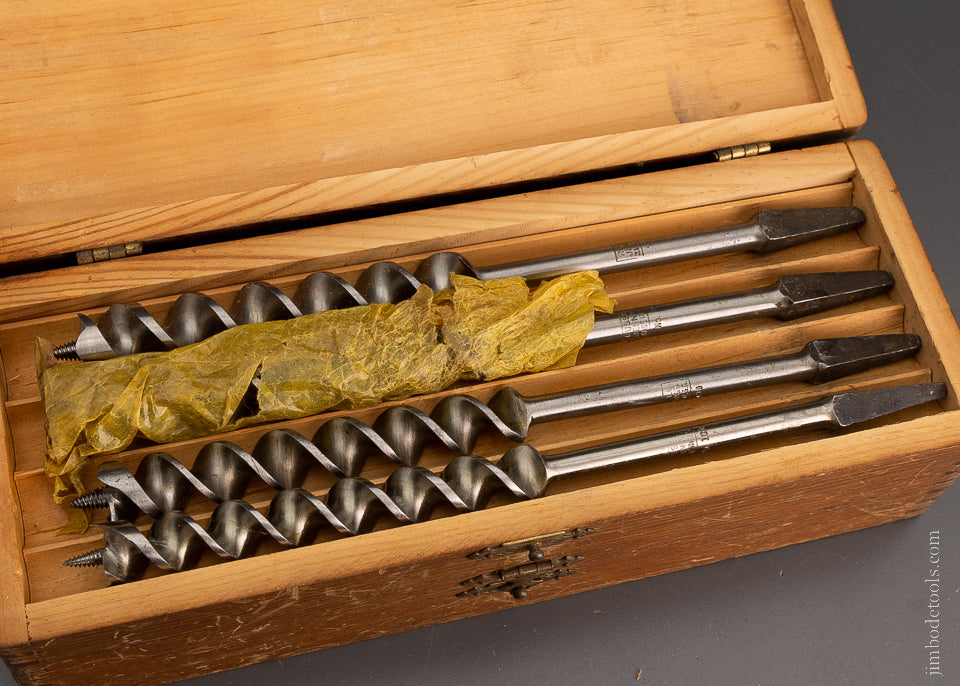 Complete Set of 13 RUSSELL JENNINGS Auger Bits in Original Three Tiered Box - 105192