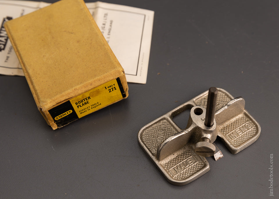 STANLEY No. 271 Router Plane Mint in Box - 105231