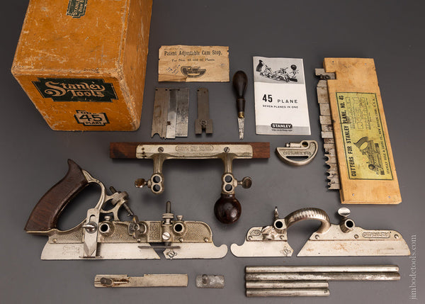 100% Complete STANLEY No. 45 Combination Plow Plane in Box - 105270