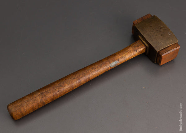 3 1/2 x 11 1/2 Inch Early Cast Brass Mallet  ( Studley Type) - 105282