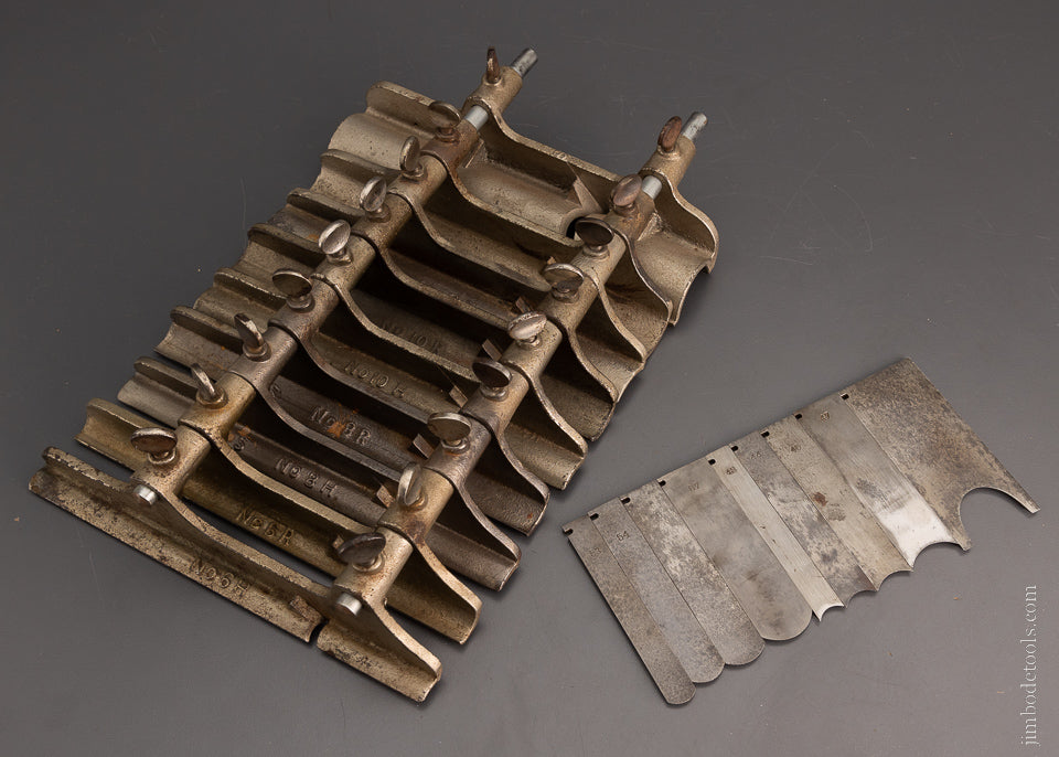 Rare Complete Set of Hollow & Round Bottoms for STANLEY No. 45 Plow Plane - 105370