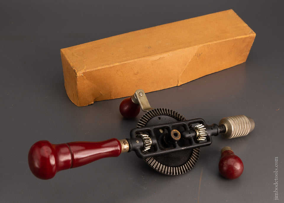 STANLEY No. 624 Egg Beater Hand Drill Mint in Box Lid - 105425