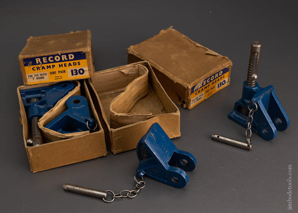 2 Pair RECORD No. 130 Cramp Heads Mint in Box - 105435