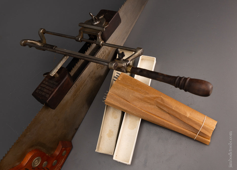 Complete WILSON PATENTED Saw Filer with Box of New Simonds Saw Files - 105533