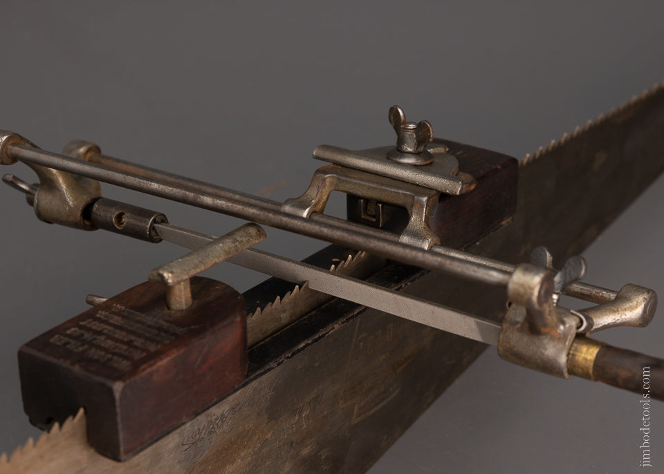 Complete WILSON PATENTED Saw Filer with Box of New Simonds Saw Files - 105533