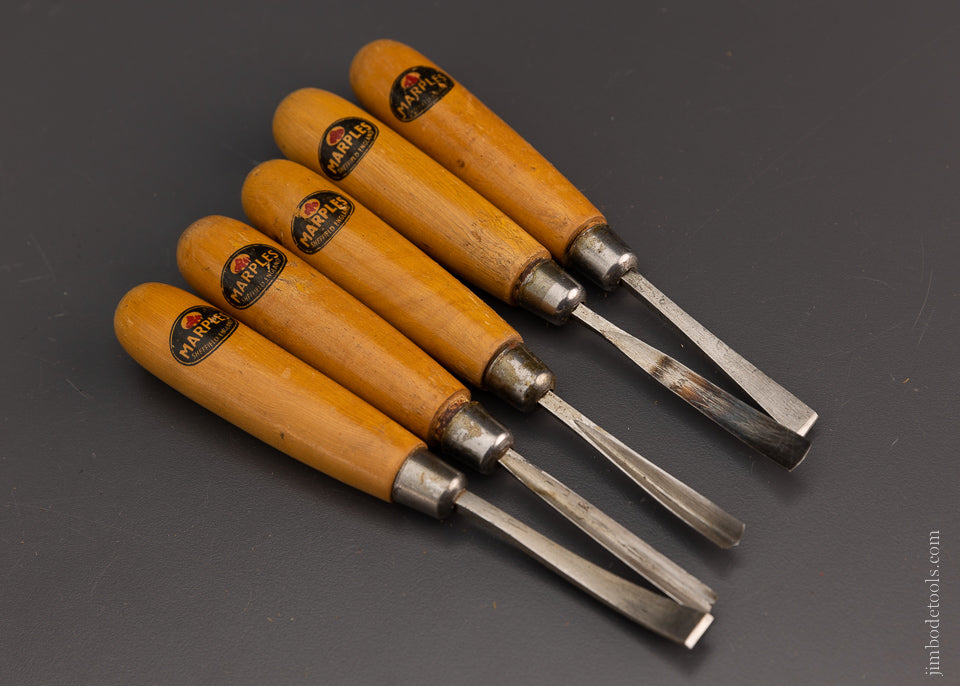 5 Mint MARPLES Carving Chisels with Decals - 105590