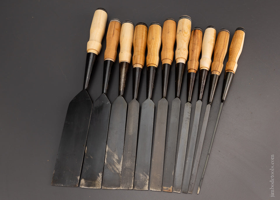 Near Mint BINGHAM’S BEST BRAND Set of 11 Bevel Edge Chisels - 105594